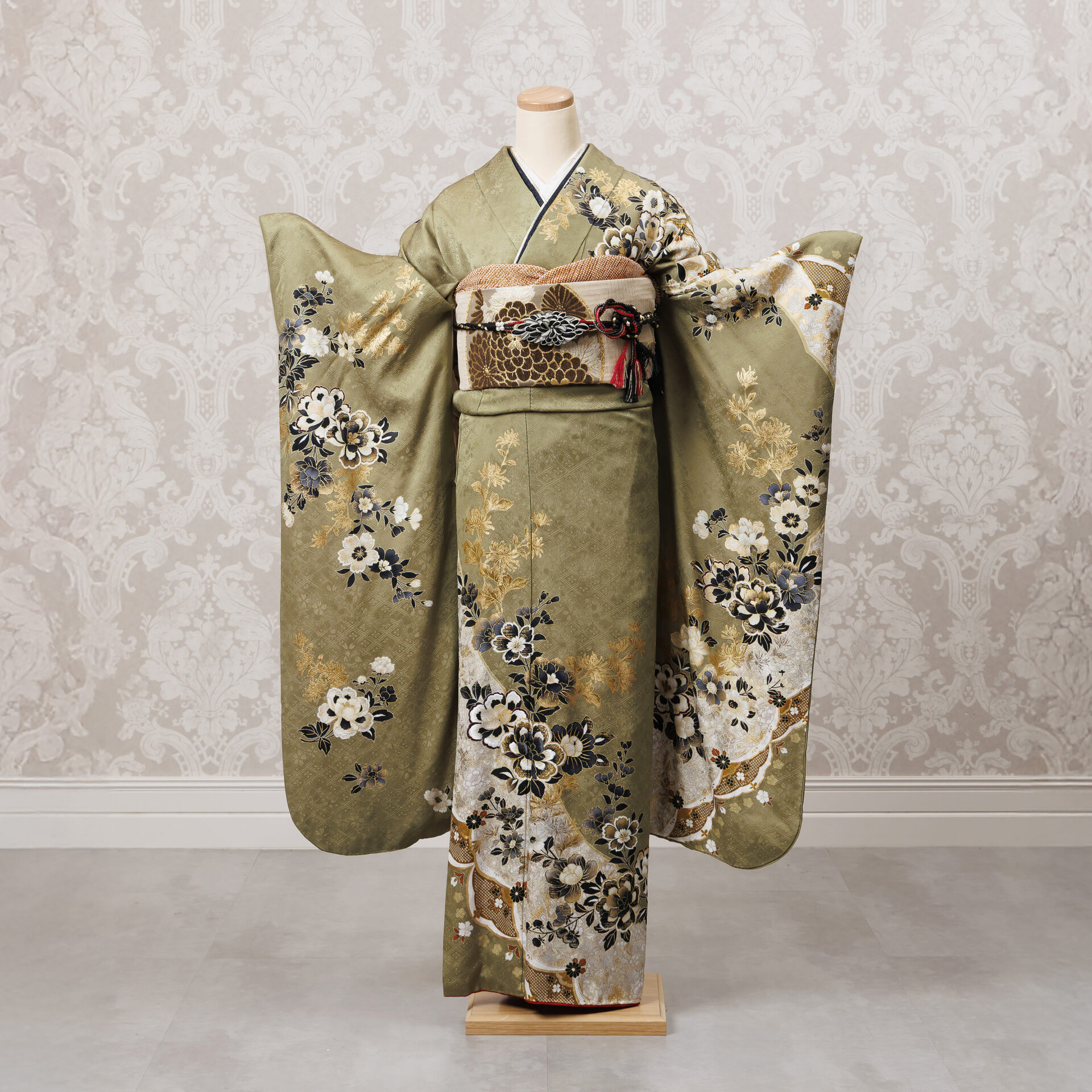 品番936　唐花/くすみ抹茶