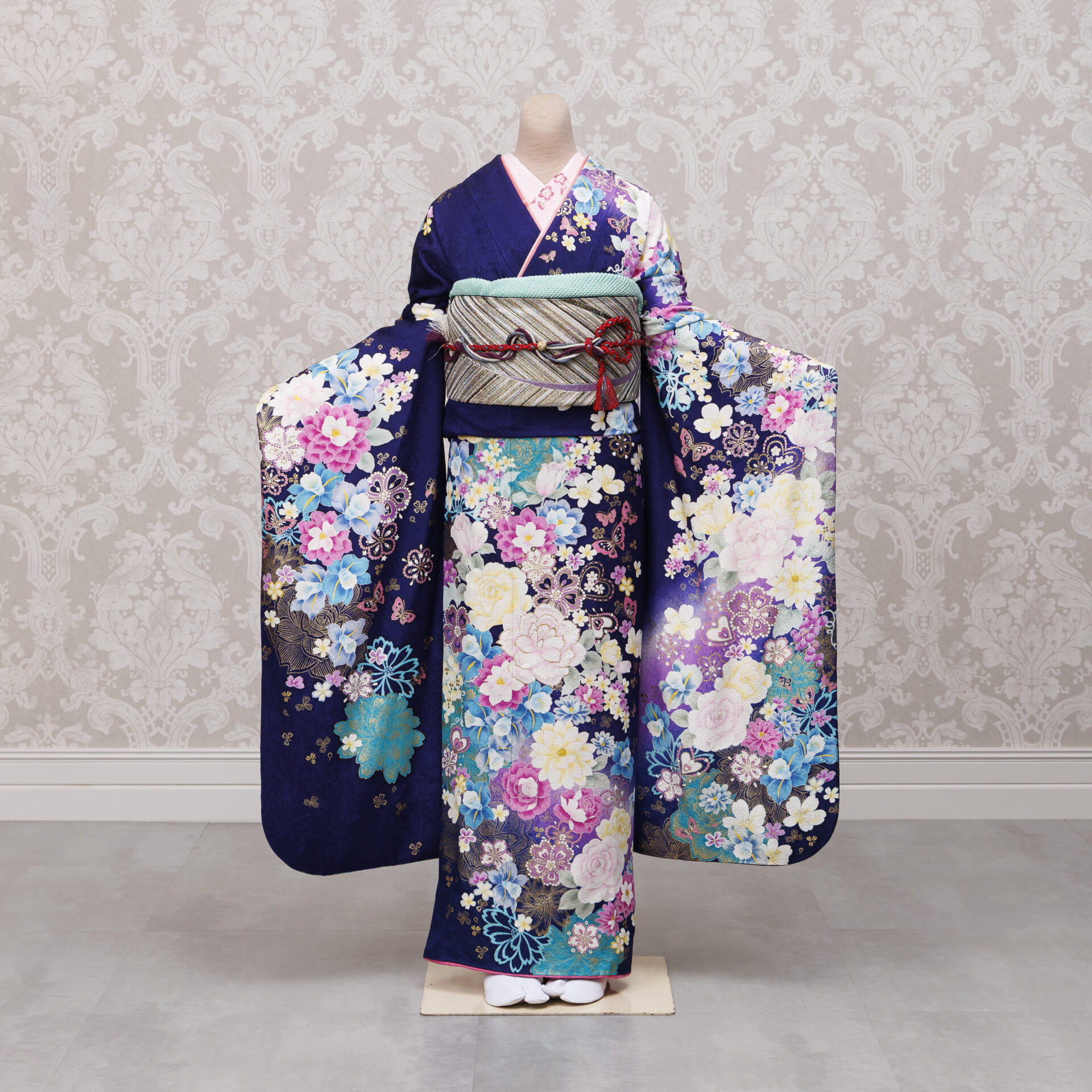 品番408　青/バラ欄